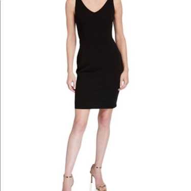 Bandage V Neck Little Black Dress LBD Sleeveless - image 1