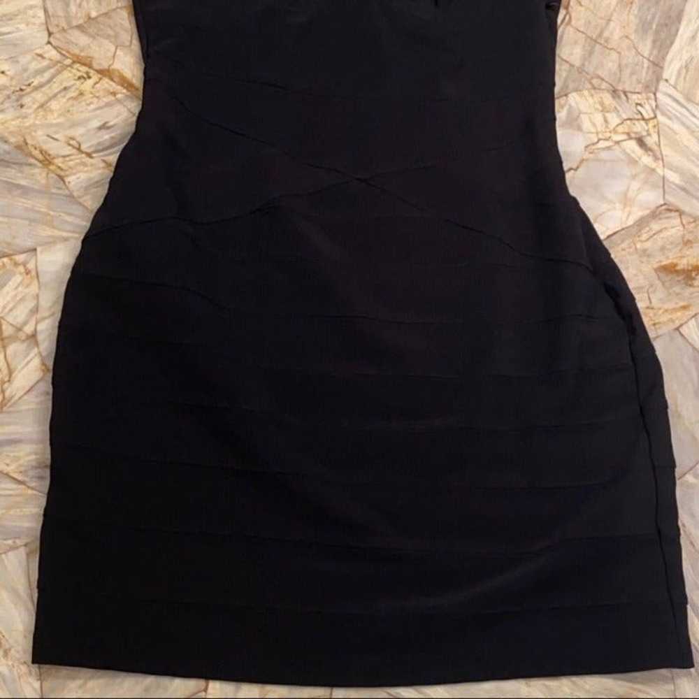 Bandage V Neck Little Black Dress LBD Sleeveless - image 4