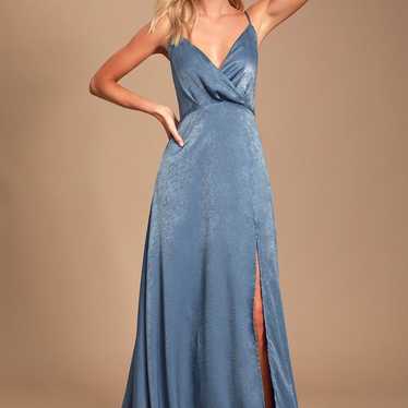 Lulus Constantine Slate Blue Maxi Dress