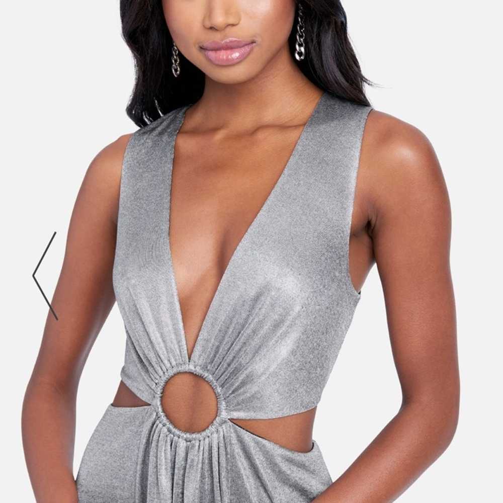 Bebe silver maxi dress size small nwot - image 5