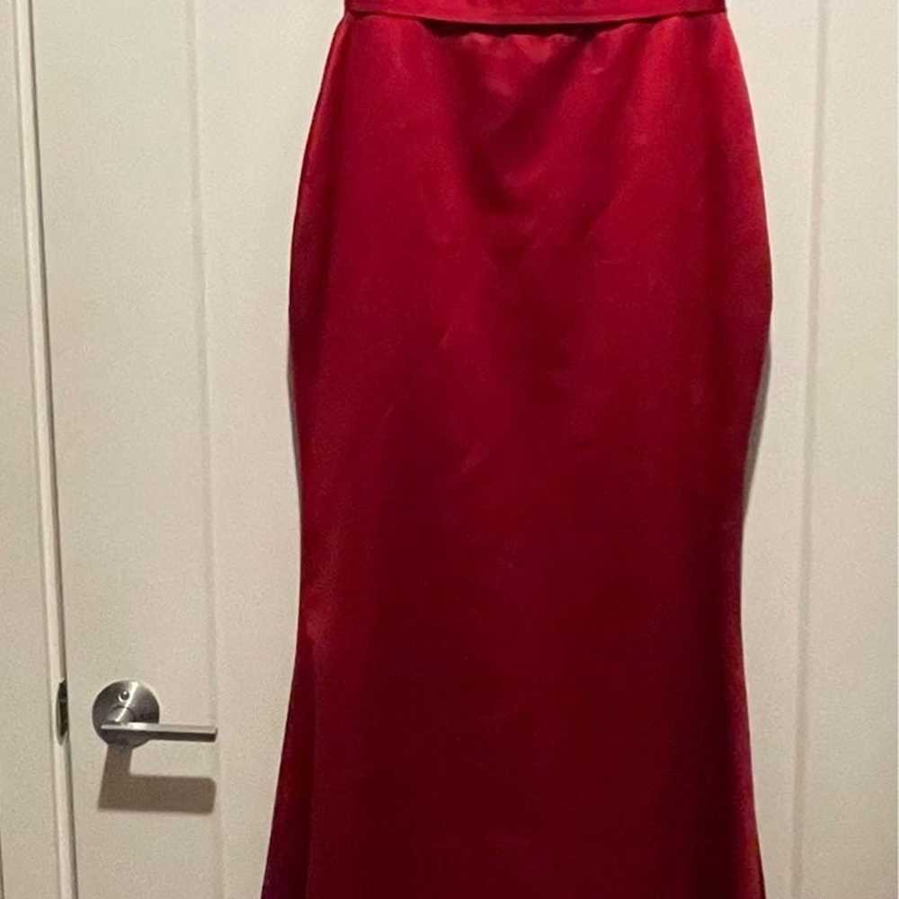 Custom design off the shoulder red dress - image 2