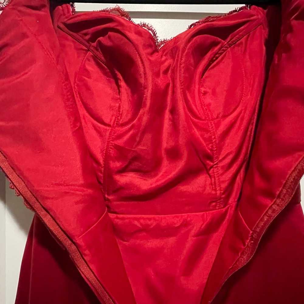 Custom design off the shoulder red dress - image 4