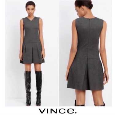 NEW Vince Pleated Gray Point Career Dress - image 1