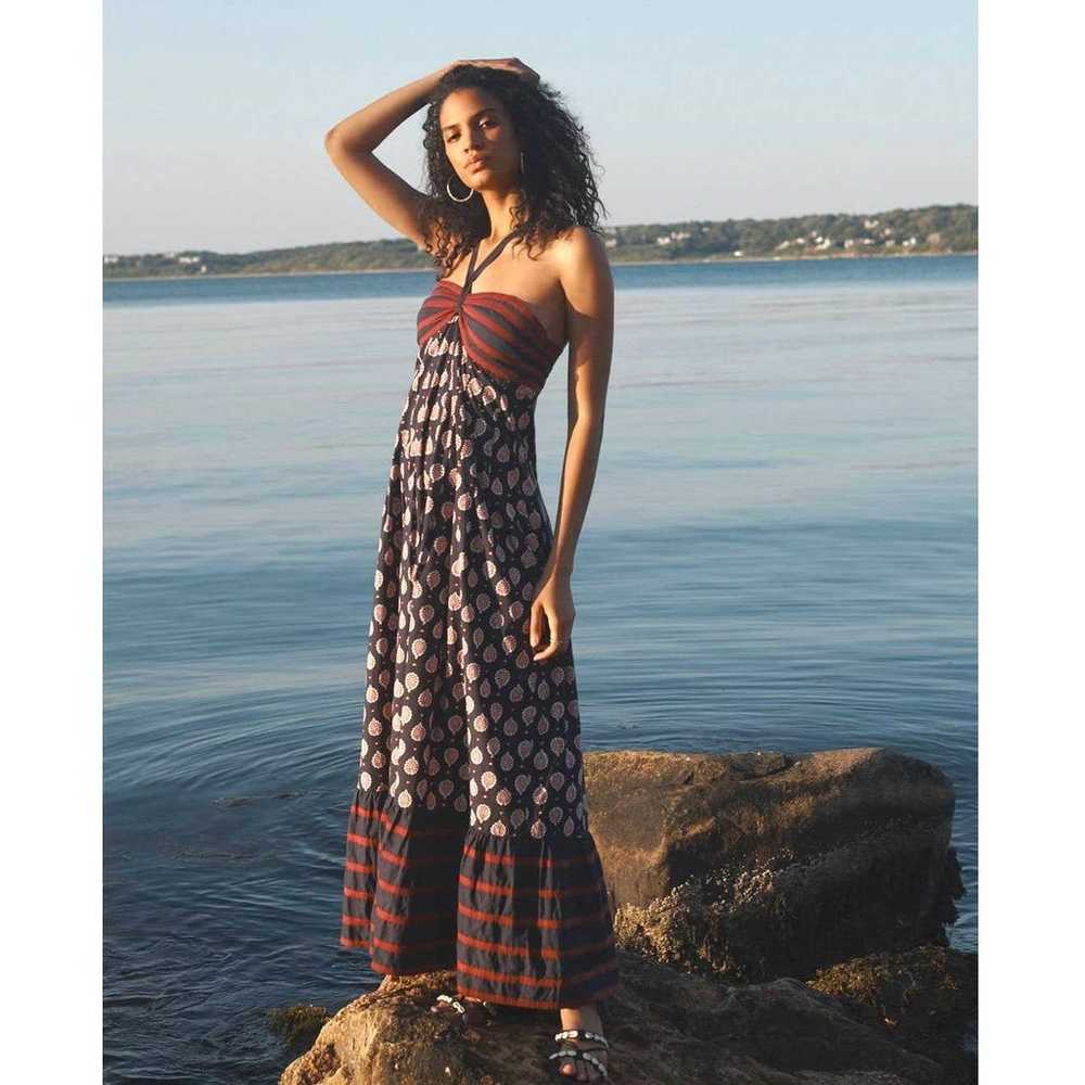 New Anthropologie Zosime Abstract Halter Maxi Dre… - image 1