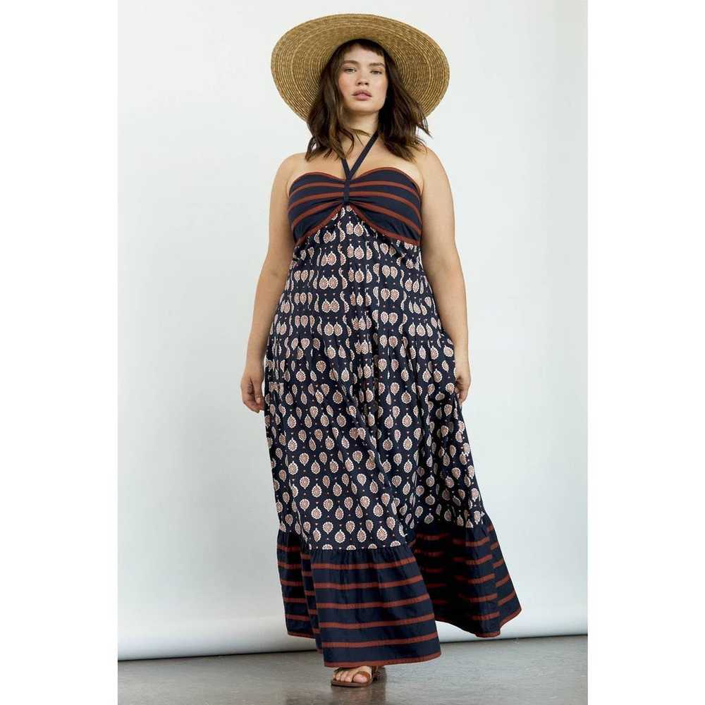 New Anthropologie Zosime Abstract Halter Maxi Dre… - image 5
