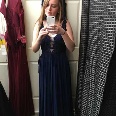 Navy blue prom dress - image 1