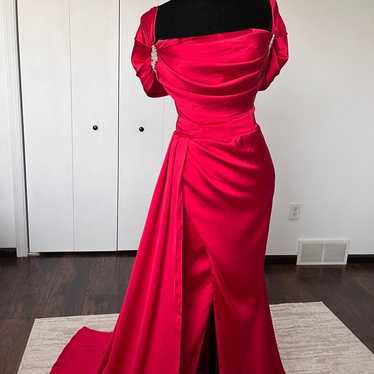Red silk dress - image 1