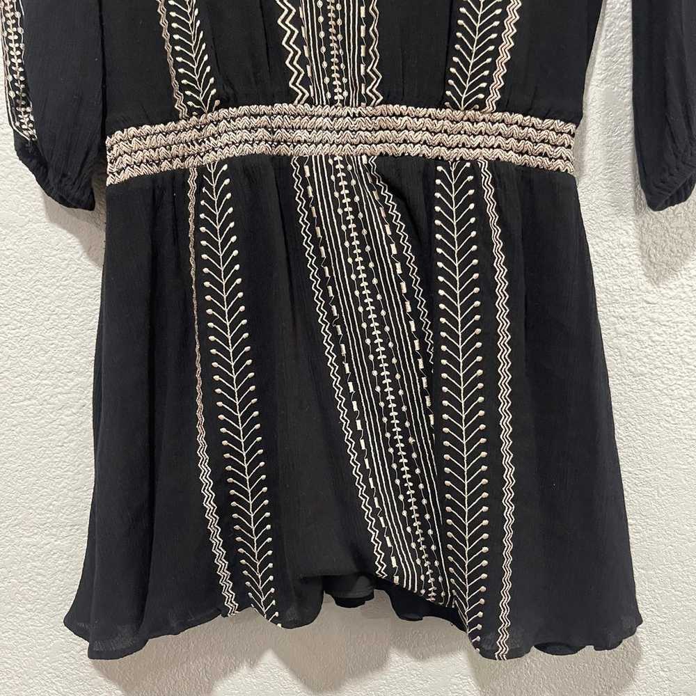 Alice + Olivia Jolene Dress Woven Black Embroider… - image 5