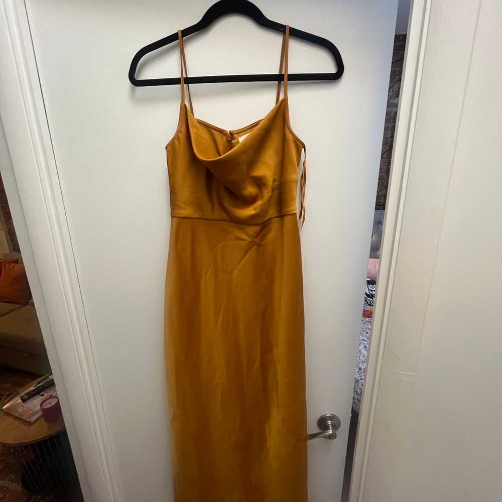 Bhldn Cali Satin Charmeuse Midi Dress, Marigold c… - image 2