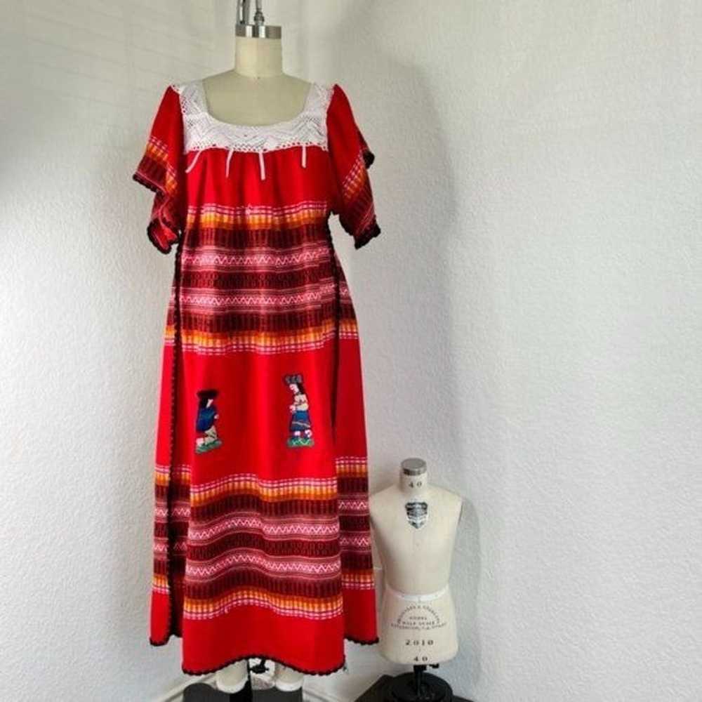 Peruvian Equator Local Embroidered Peasant Dress - image 1