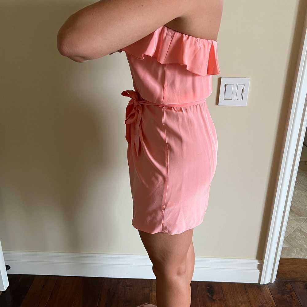 Peach/Pink Silk Mini Dress - image 2