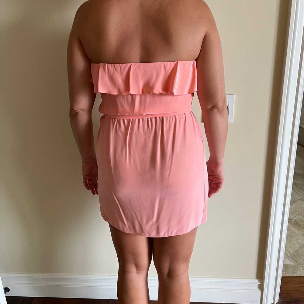 Peach/Pink Silk Mini Dress - image 3