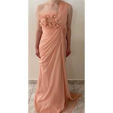 Long Blush Adrianna Papell Evening Gown