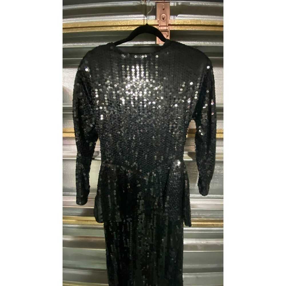 Vintage 1980's I. Magnin Sequin Black Dress Size … - image 2