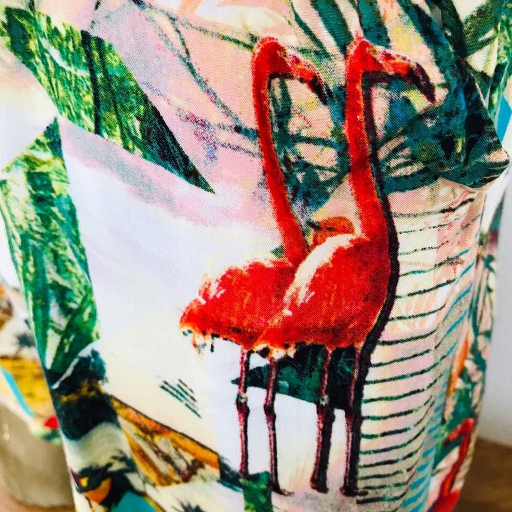 NICOLE MILLER Tropical Resort Flamingo Shorts ROM… - image 11