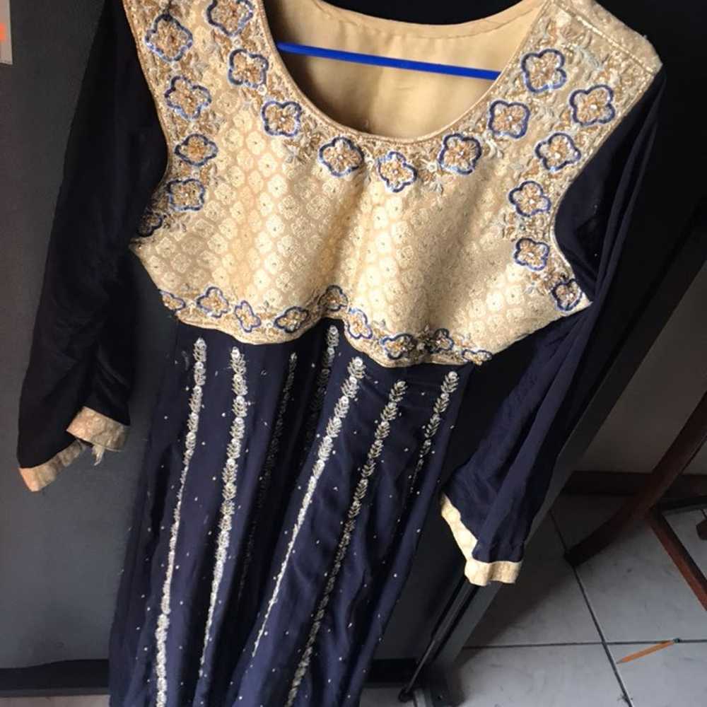 Dark Blue Pakistani Indian Fancy Dress - image 2