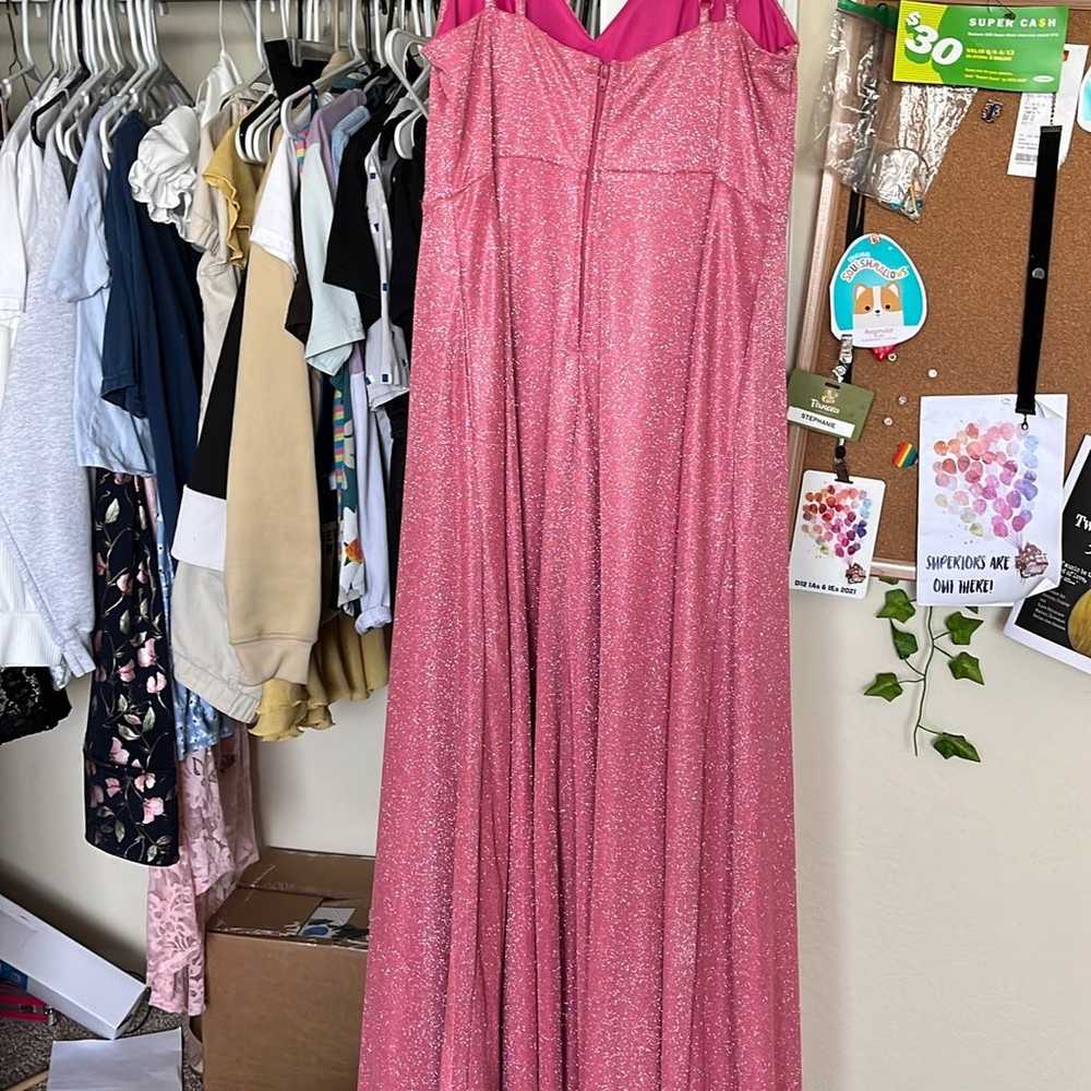Sparkly formal pink dress - image 4