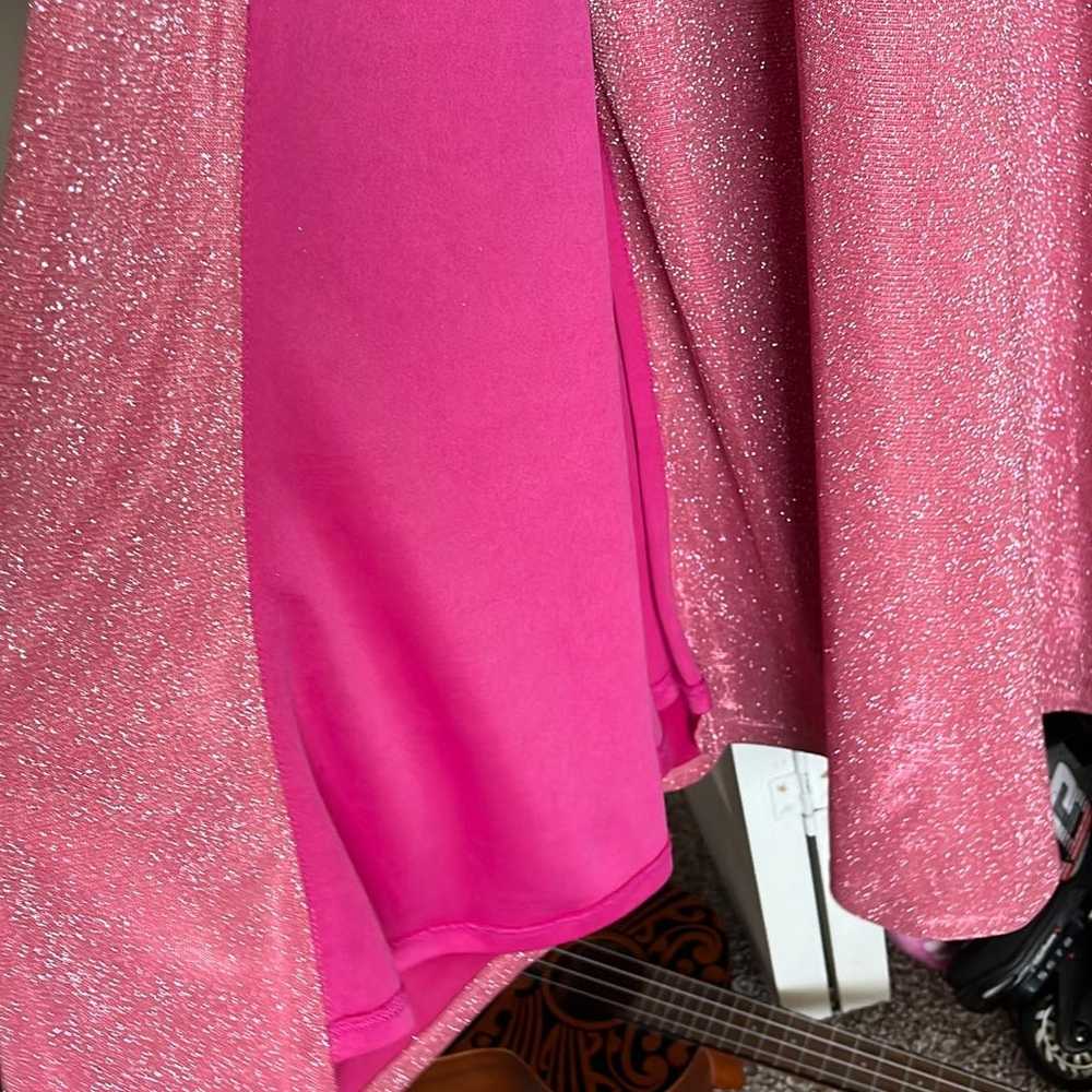 Sparkly formal pink dress - image 7
