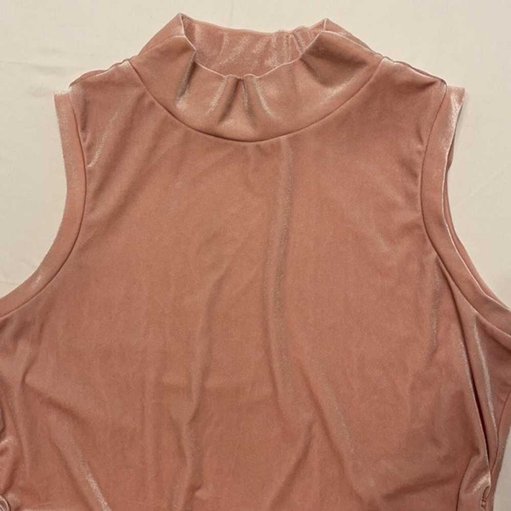 Love, Fire Dusty Pink Velour Bodycon Mini Dress L - image 6