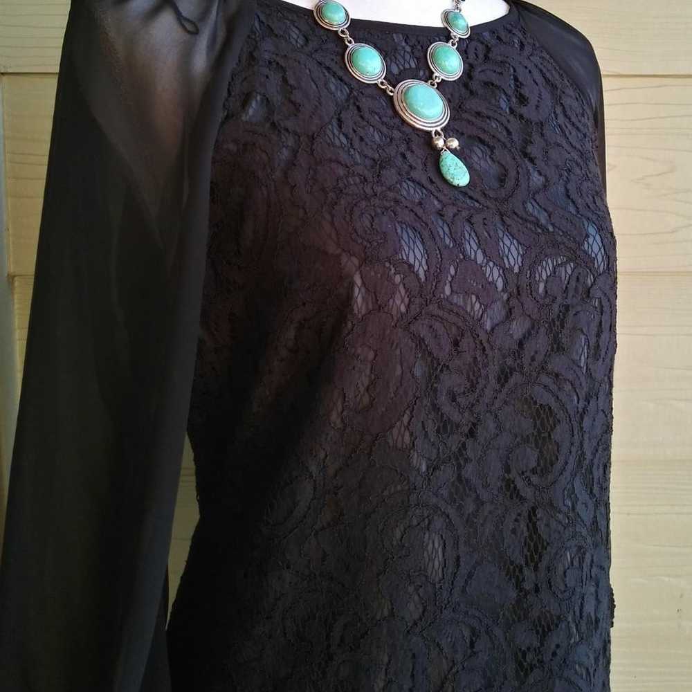 Coldwater Creek Black Lace Dress 14 NWT - image 2
