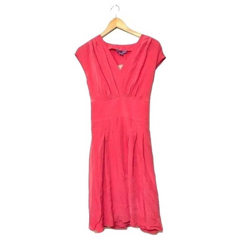 Anthropologie Lil Rose Pink Silk Drape Tie Dress … - image 1