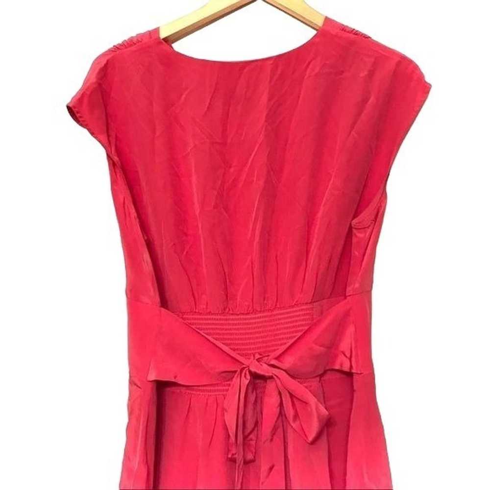 Anthropologie Lil Rose Pink Silk Drape Tie Dress … - image 9