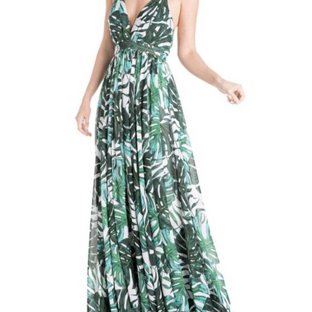 New Meghan LA Enchanted Empire Maxi Dress Green F… - image 3