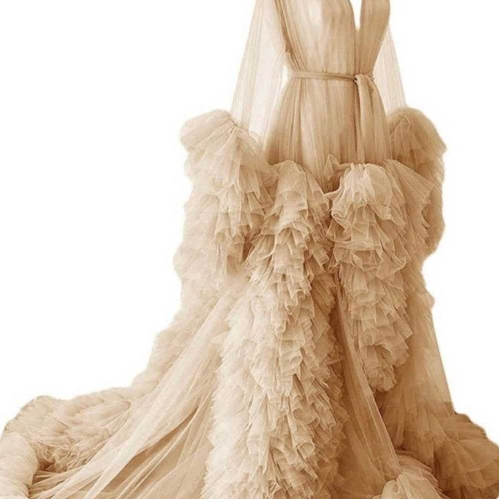 Long Sleeve Maxi Ruffled Tulle Dress for BOUDOIR … - image 9