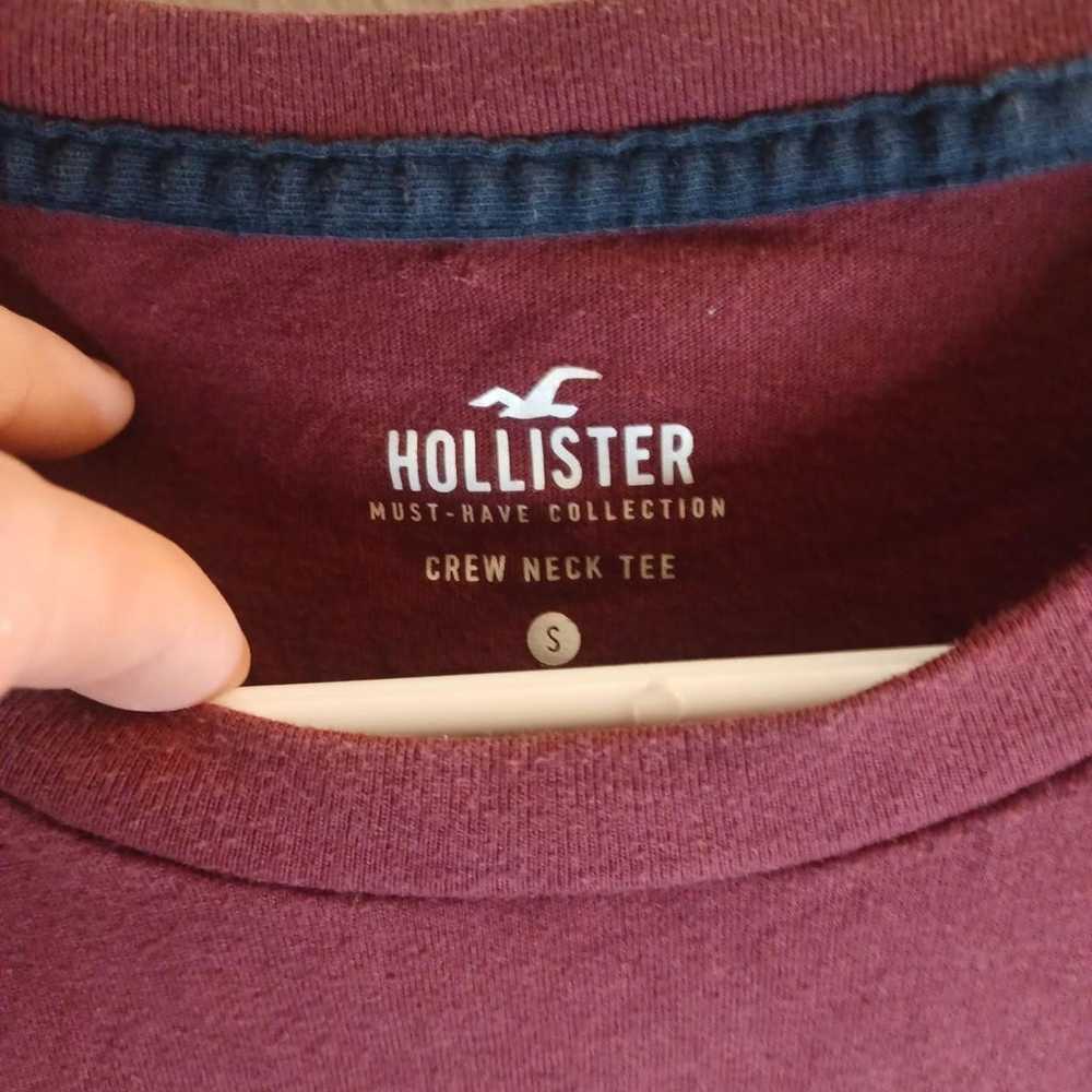 Burgundy Hollister T Shirt Size Small - image 4