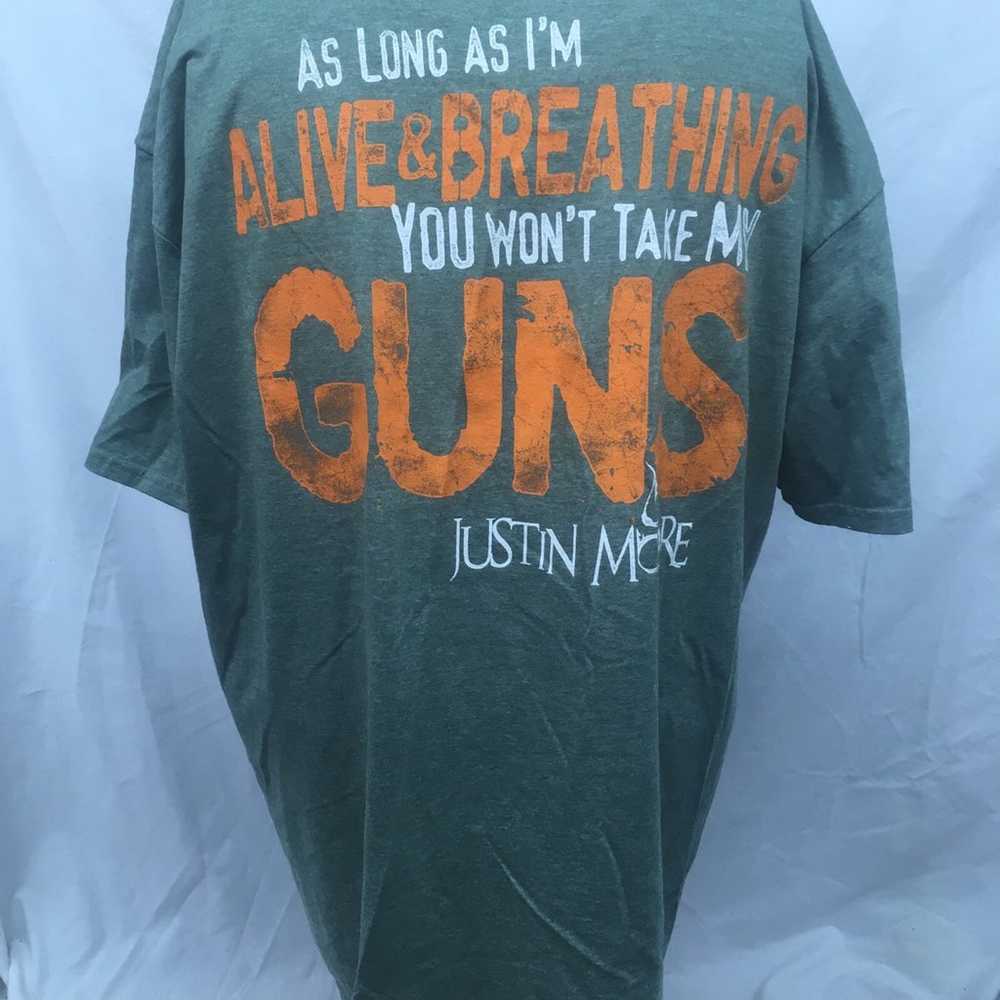 Justin Moore "Guns" Men’s T-Shirt Size 2XL Green … - image 4