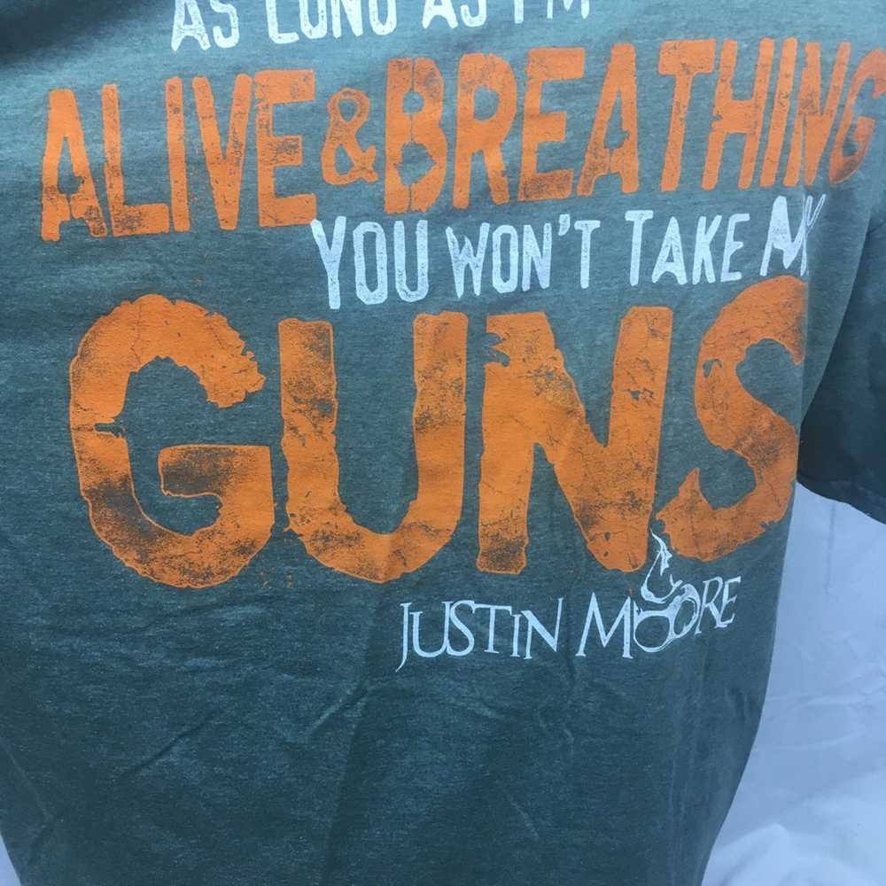 Justin Moore "Guns" Men’s T-Shirt Size 2XL Green … - image 5