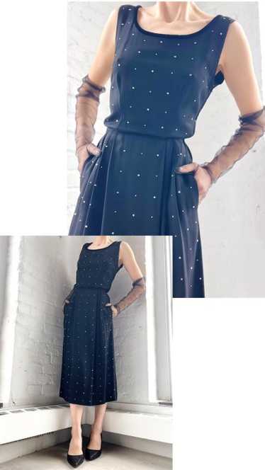50s crystal classic little black dress