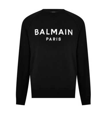 Balmain Black Cotton Logo Print Sweatshirt - image 1