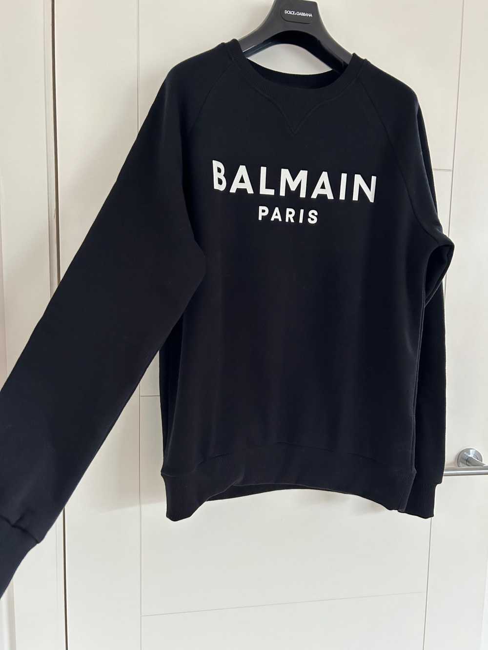 Balmain Black Cotton Logo Print Sweatshirt - image 4