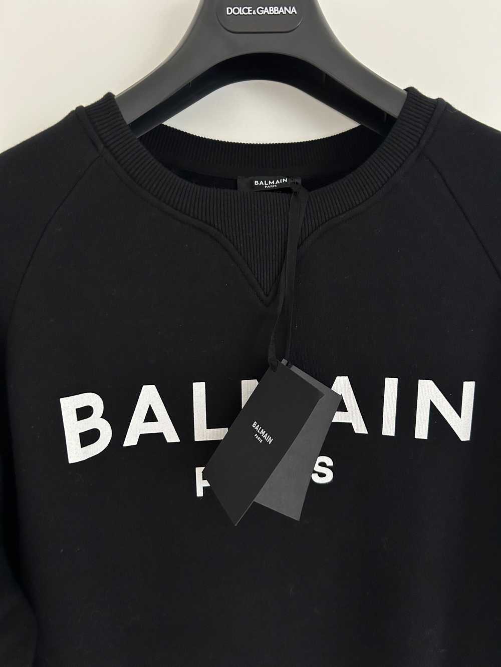 Balmain Black Cotton Logo Print Sweatshirt - image 5
