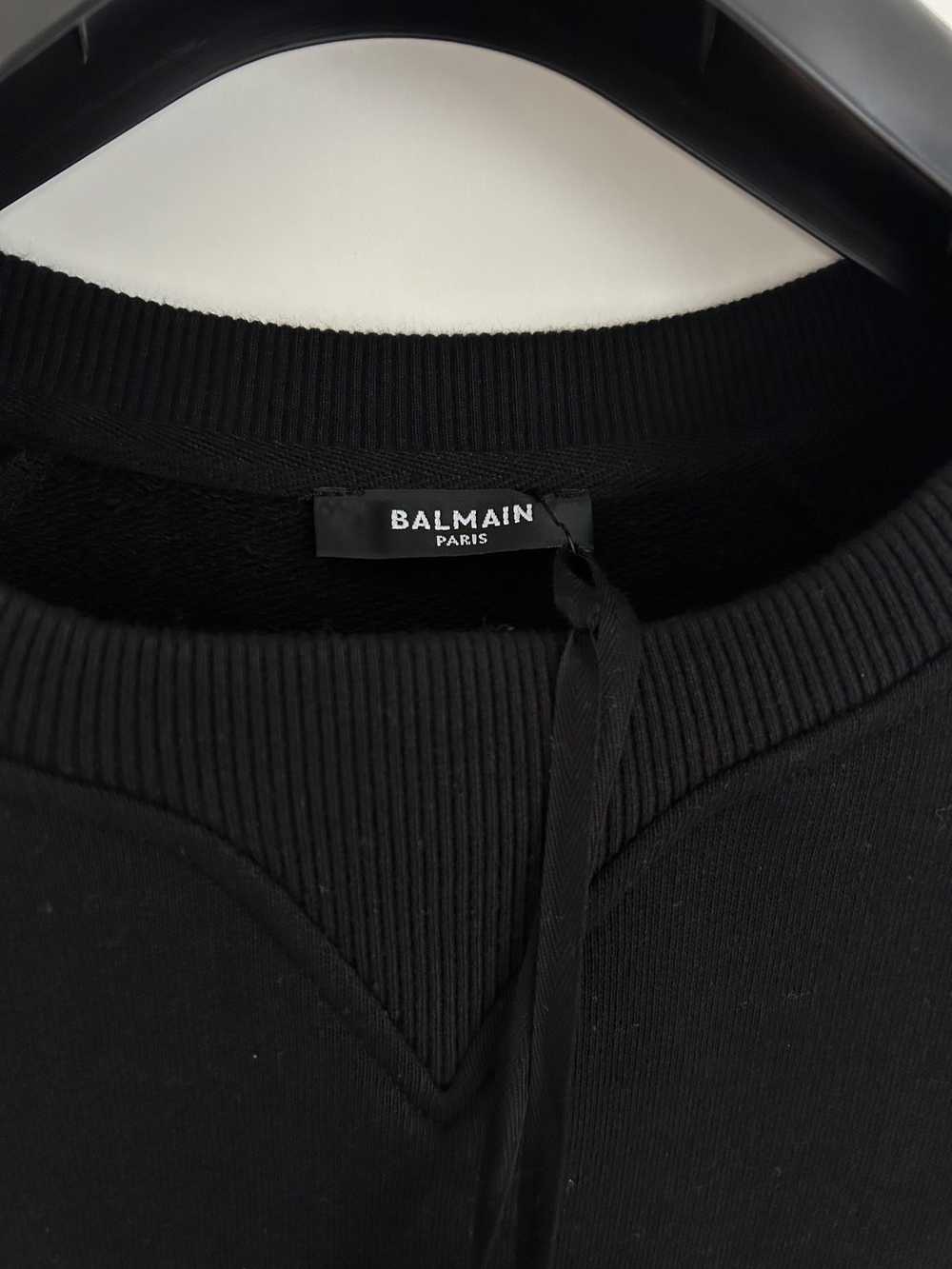 Balmain Black Cotton Logo Print Sweatshirt - image 6