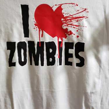 I heart zombies walking dead funny t-shirt tee gra