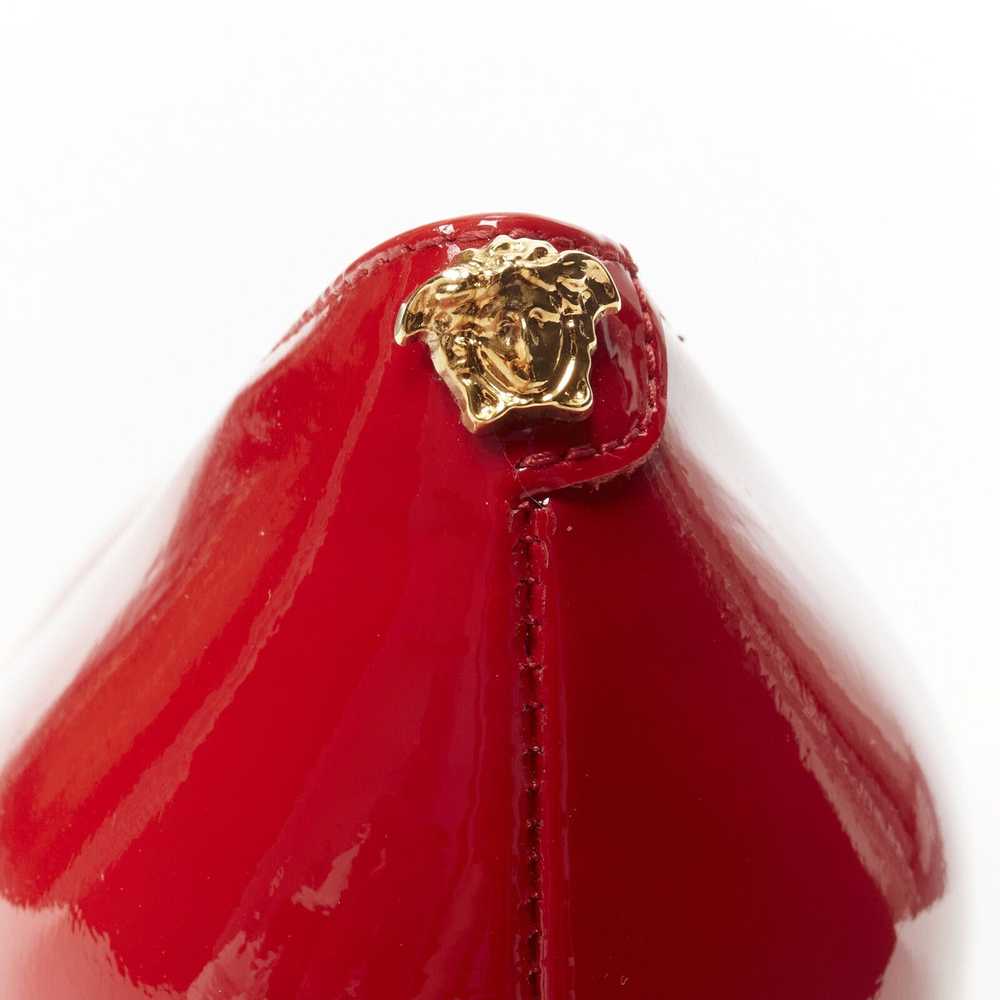 Versace new VERSACE red patent gold Medusa stud B… - image 10