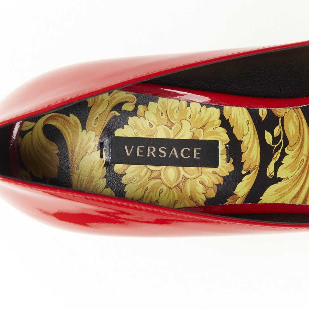 Versace new VERSACE red patent gold Medusa stud B… - image 11