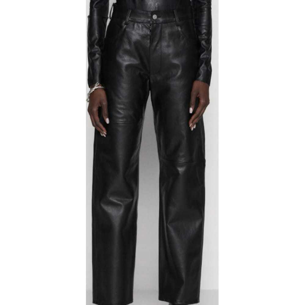 MM6 Leather straight pants - image 2