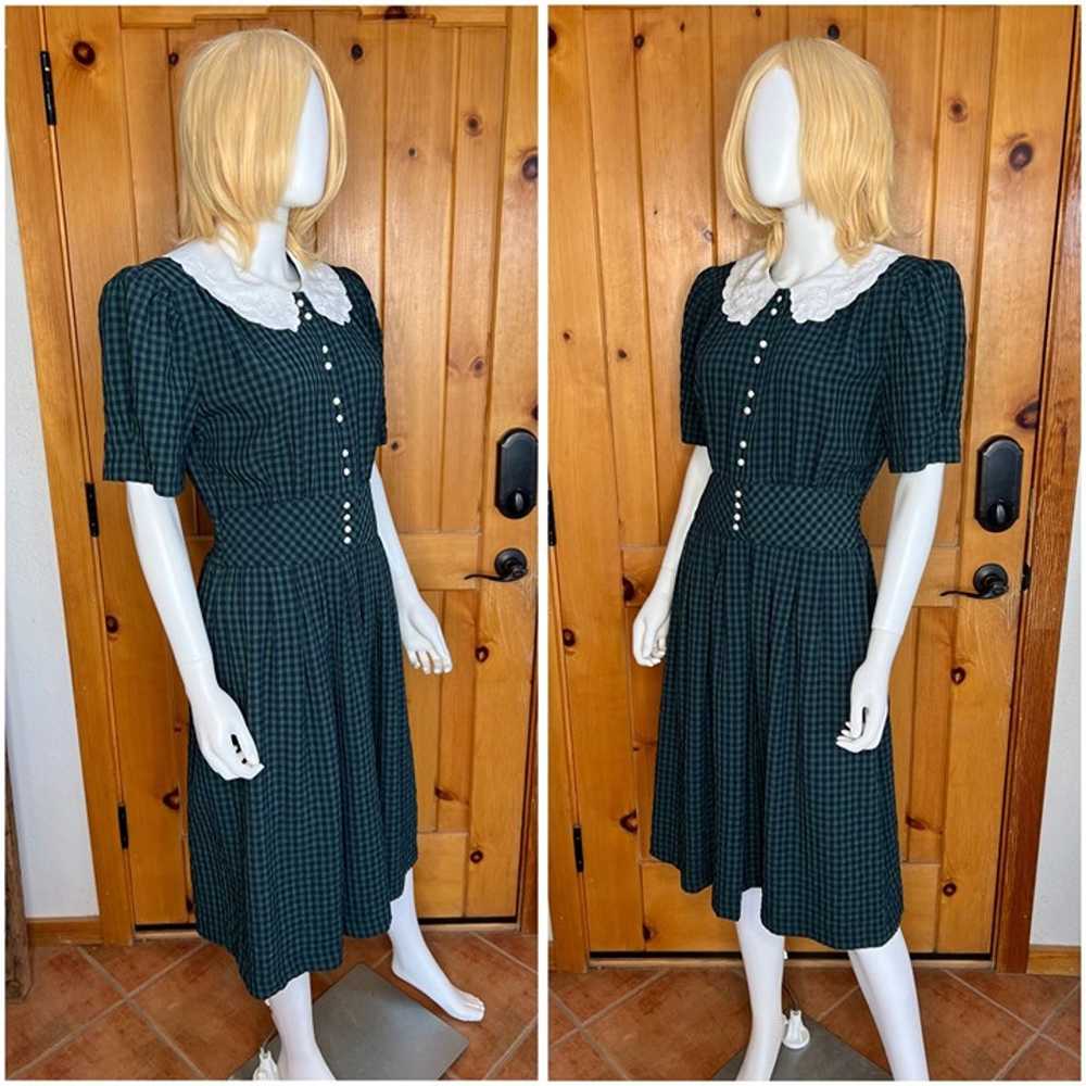 Vintage 1980s Gingham Pattern Schoolgirl Dress - image 3