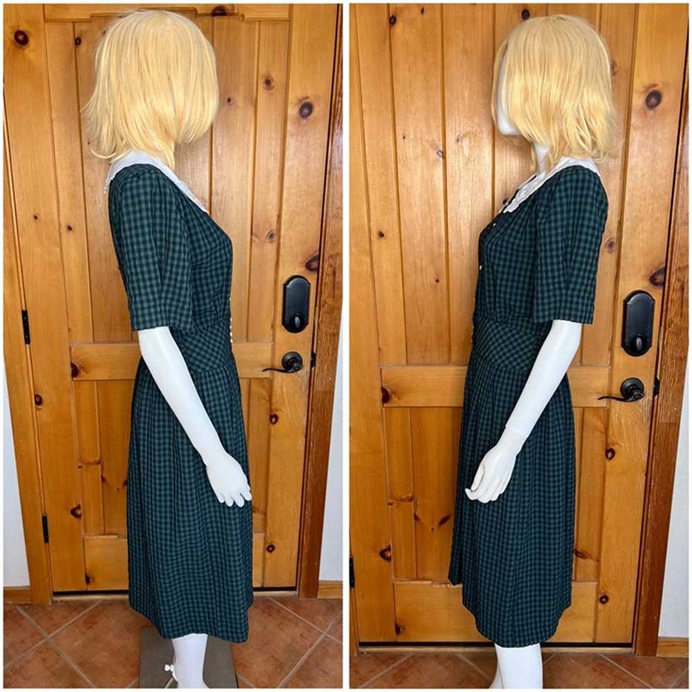 Vintage 1980s Gingham Pattern Schoolgirl Dress - image 4