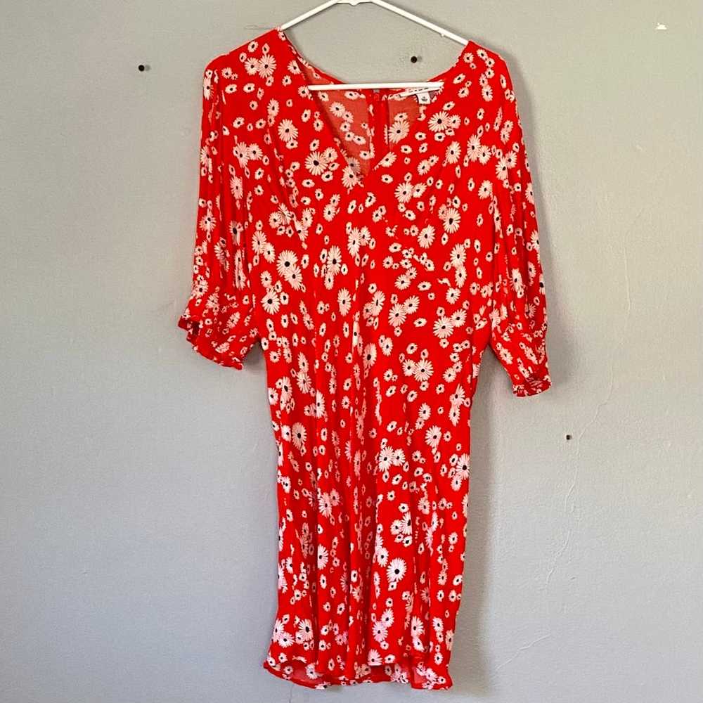 Rixo Target Dress  Red Daisy Floral Puff Sleeve M… - image 3