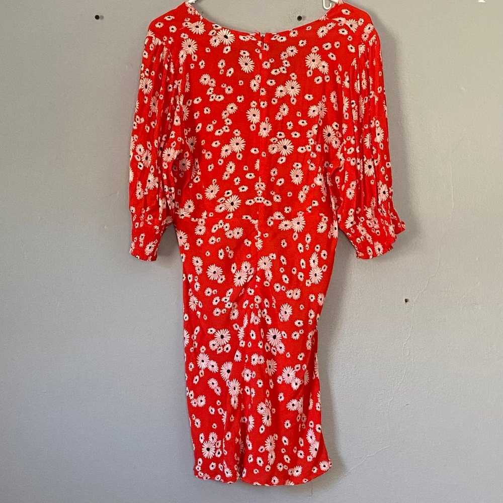 Rixo Target Dress  Red Daisy Floral Puff Sleeve M… - image 4