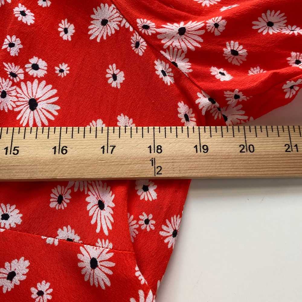 Rixo Target Dress  Red Daisy Floral Puff Sleeve M… - image 5