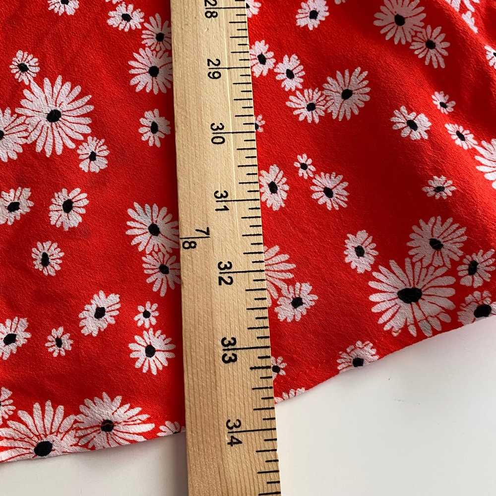 Rixo Target Dress  Red Daisy Floral Puff Sleeve M… - image 6
