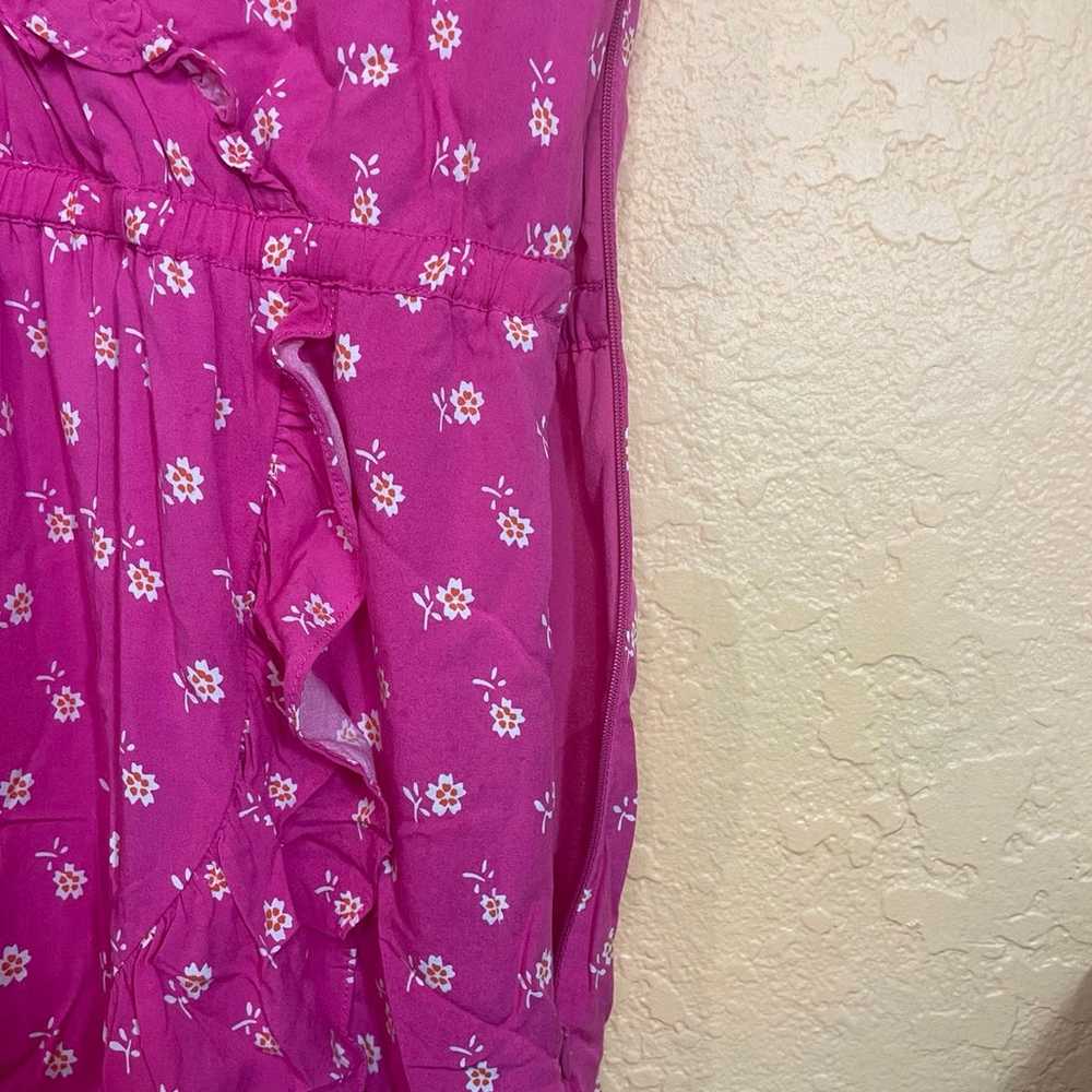 J. Crew Pink Floral Ruffle Dress Woman’s Size 12 - image 5