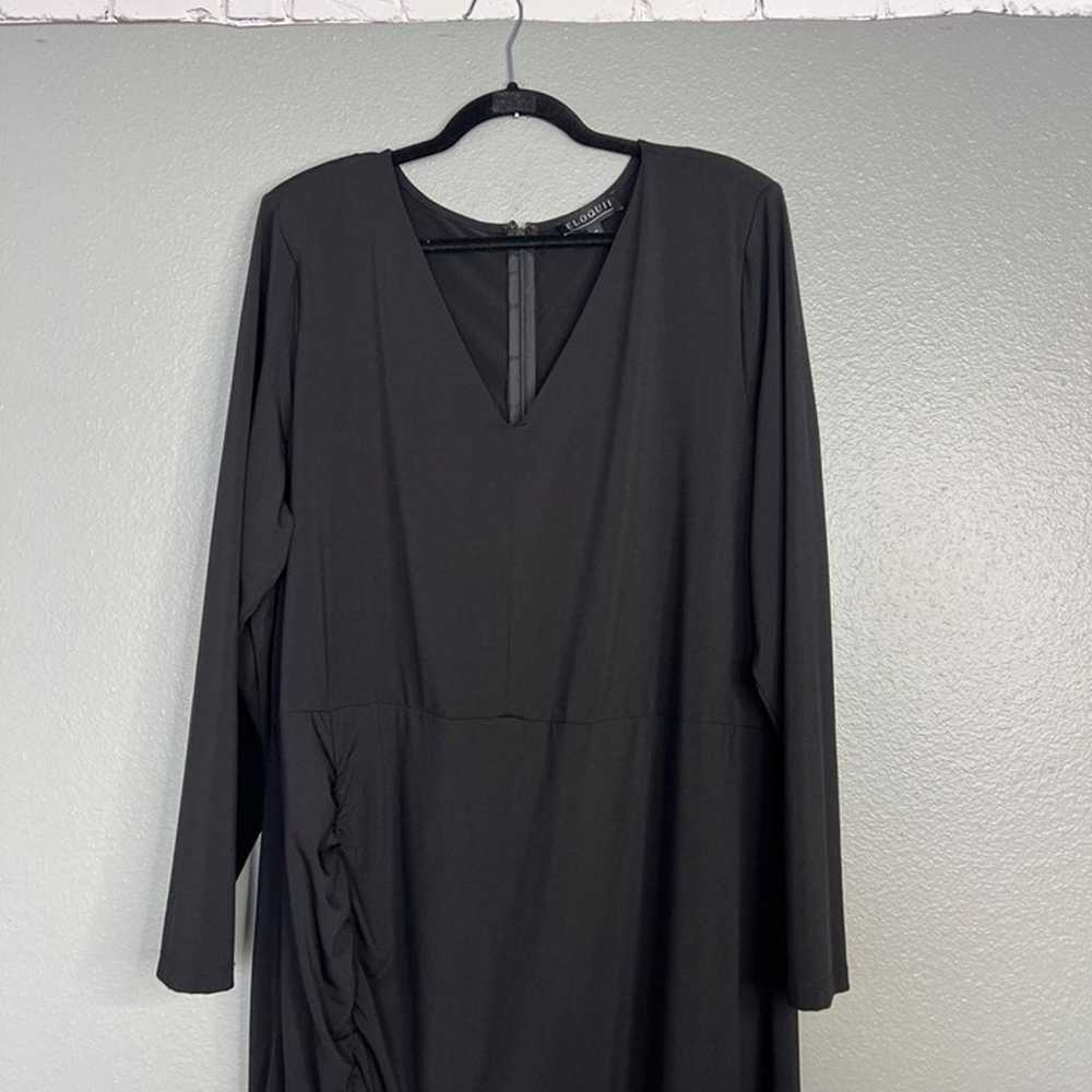 NWOT Eloquii Long Sleeve Ruched V-Neck Maxi Dress… - image 3