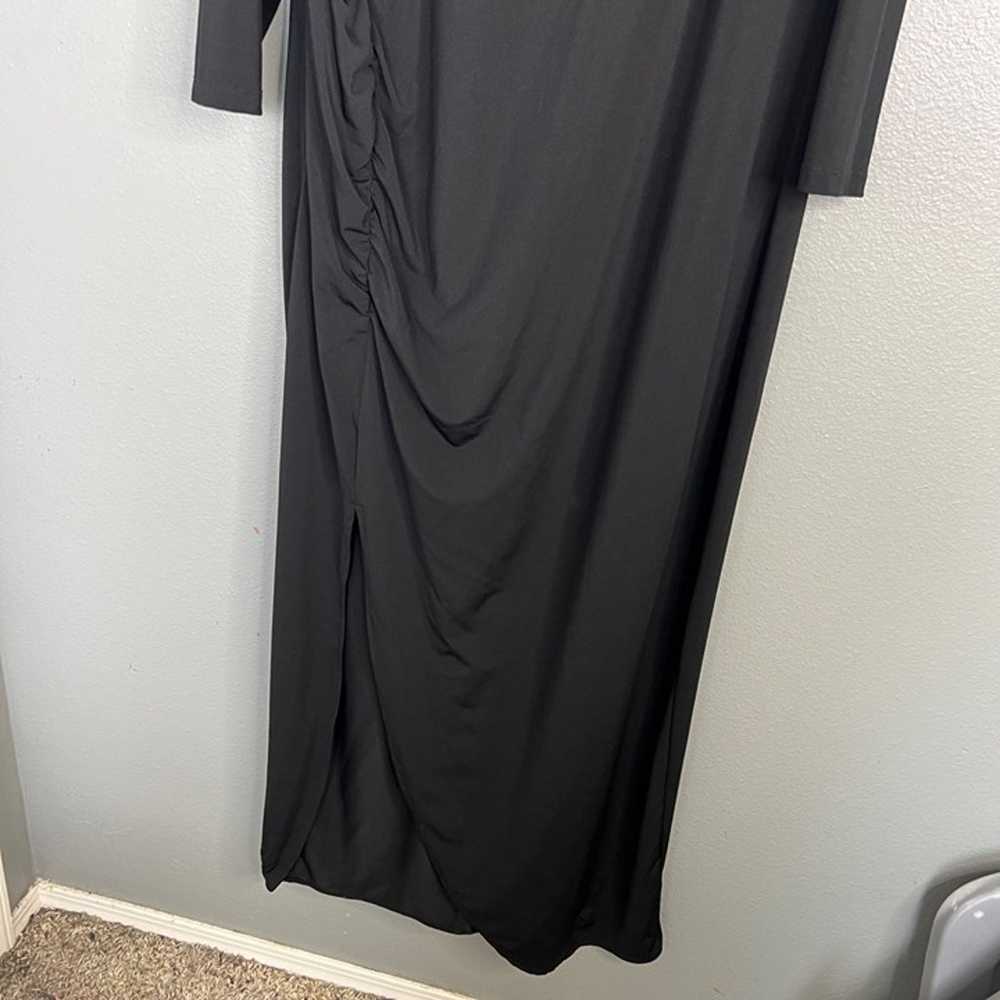NWOT Eloquii Long Sleeve Ruched V-Neck Maxi Dress… - image 4