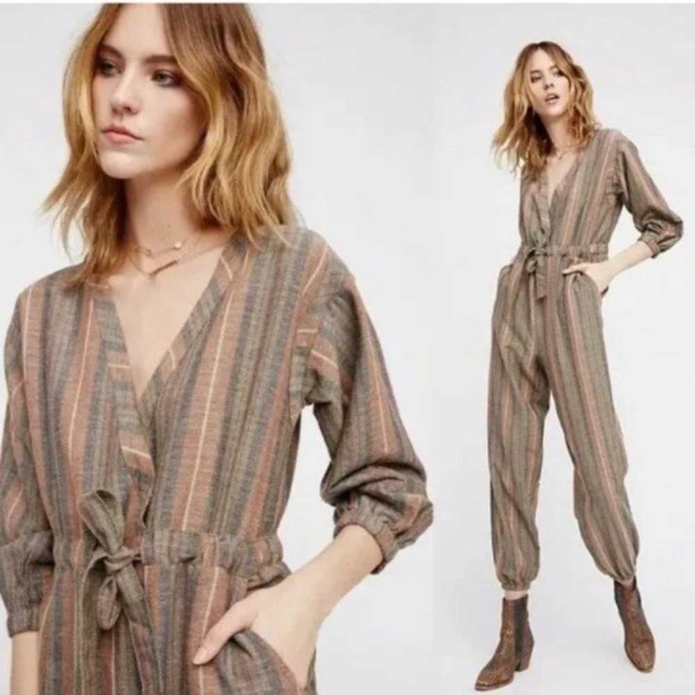 Free people Long jumpsuit with metallic stripes a… - image 1